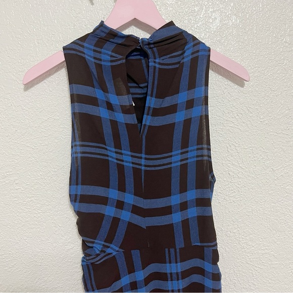 NWT A.L.C. Iggy Plaid Draped High-Neck Assymetrical Dress - Picture 8 of 11